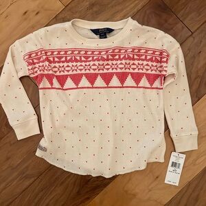 Polo Ralph Lauren girls waffle knit long sleeve tee size 4/4T